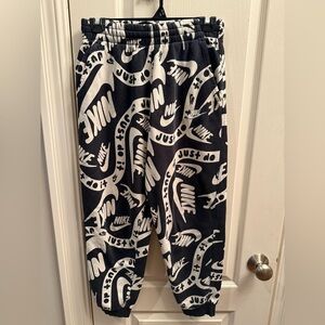 Nike Kids Black and White Graphic Joggers. Size XL